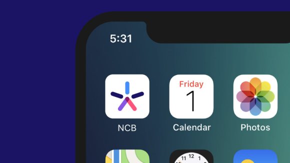 Design of NCB app displayed on iPhone
